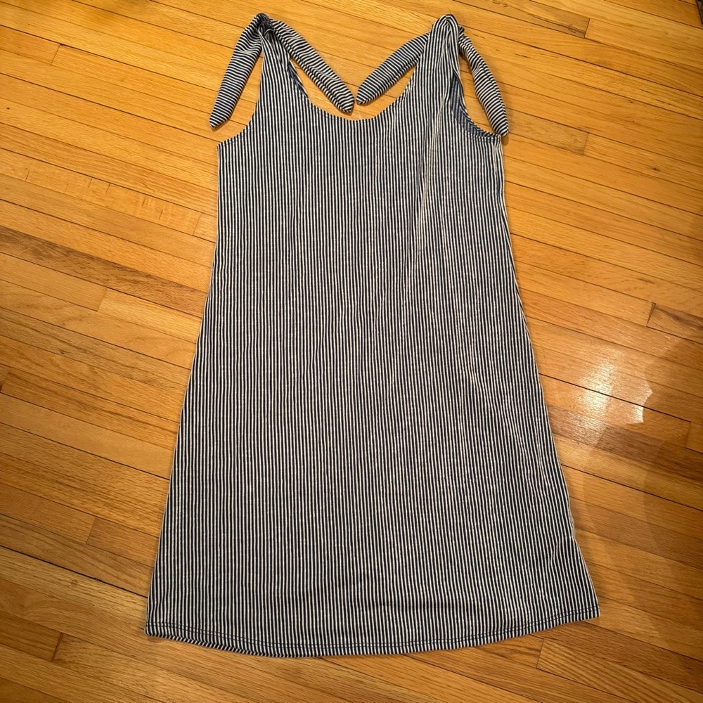 Striped Sleeveless Dress with Tie Straps